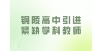 2024年铜陵市枞阳县高中引进部分紧缺学科教师